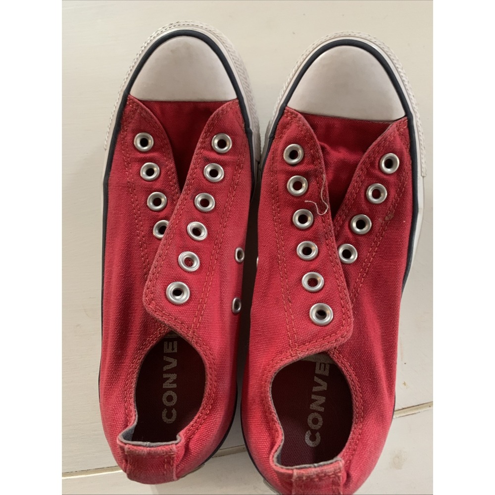 Converse Chuck Taylor All Star Low Top Red Canvas Sneakers Shoes Mens 5 Womens 7